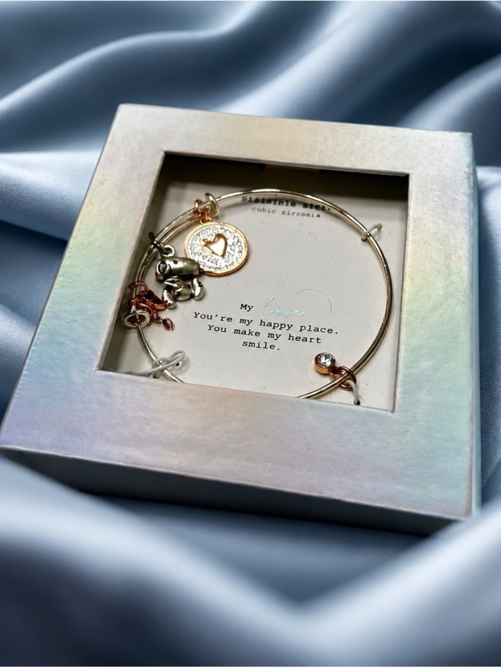 Alex &  Ani  Charm Bangle Bracelet with Heart Disc